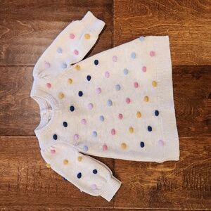 Baby girl pom pom sweater dress